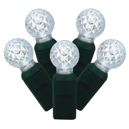 Vickerman LED Green Wire G12 Berry End Connecting 4 in. Spacing 34 ft. Long Light Set with Pure White Lights X4G9109